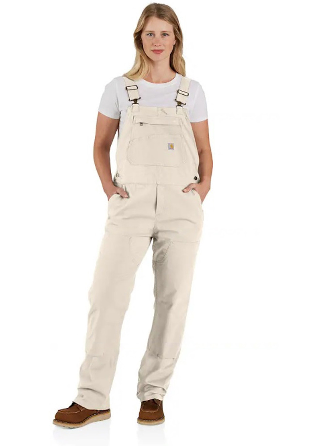 Комбінезон Carhartt комбінезон-брюки однотонний молочний джинсовий джинс, бавовна