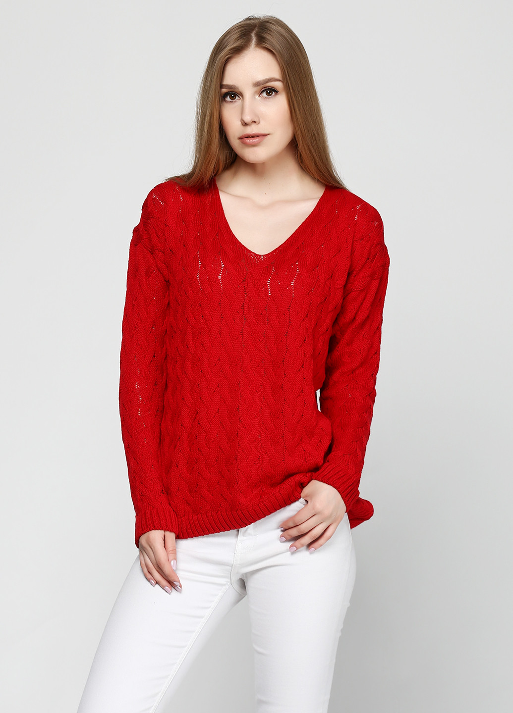 Красный демисезонный пуловер пуловер Zaldiz
