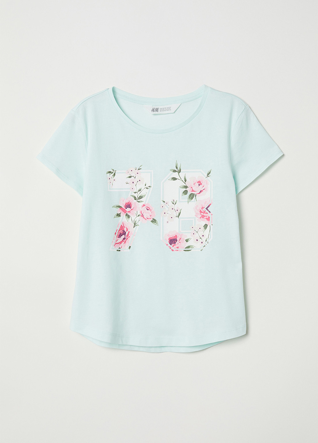 Мятная летняя футболка H&M