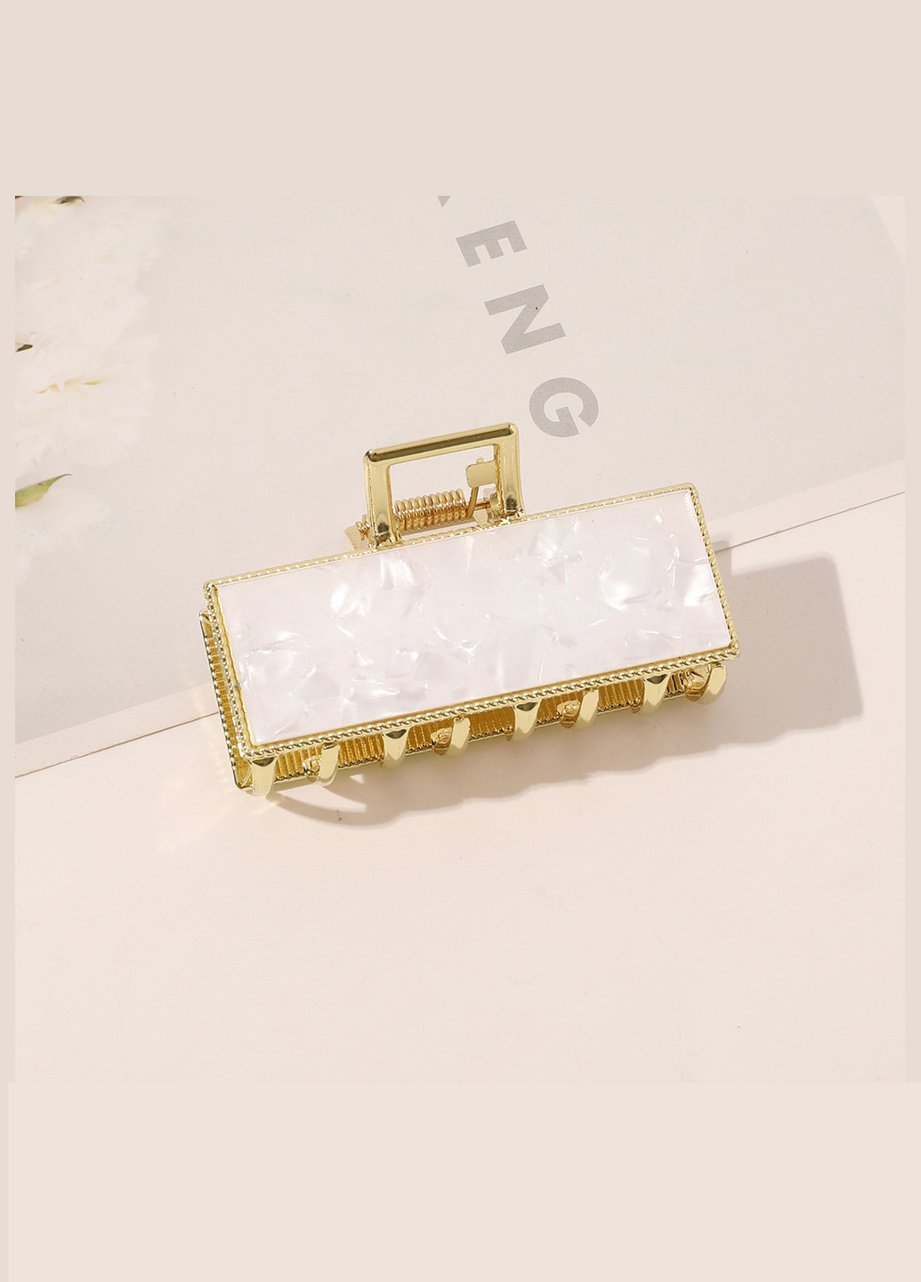 Заколка краб для волос Анна Ясеницкая "Грация 1", белый Анна Ясеницька (253429748)