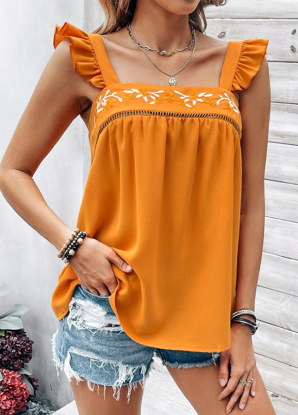 Оранжевая блуза SHEIN