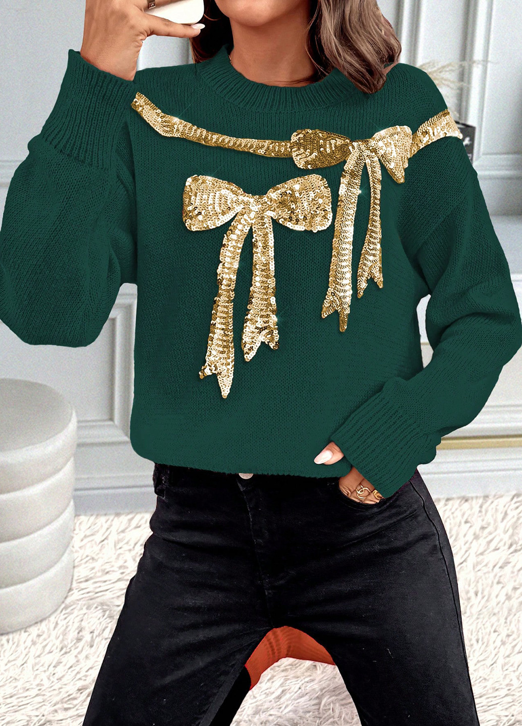 Зеленый демисезонный джемпер джемпер SHEIN