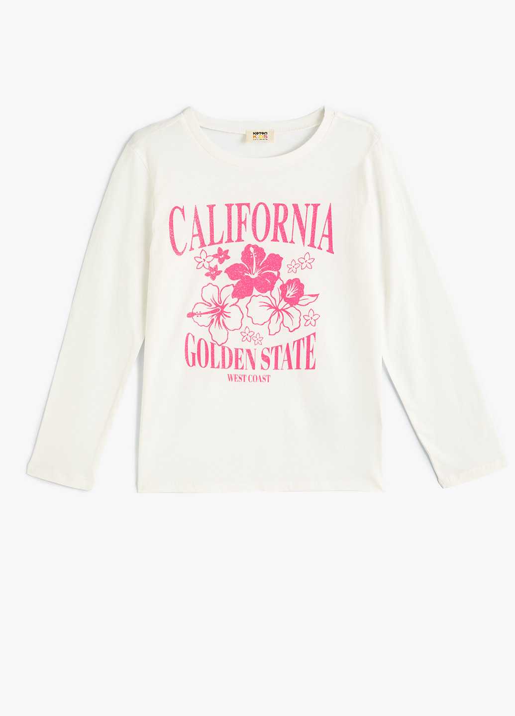 Белый демисезонный кэжуал лонгслив KOTON с рисунком