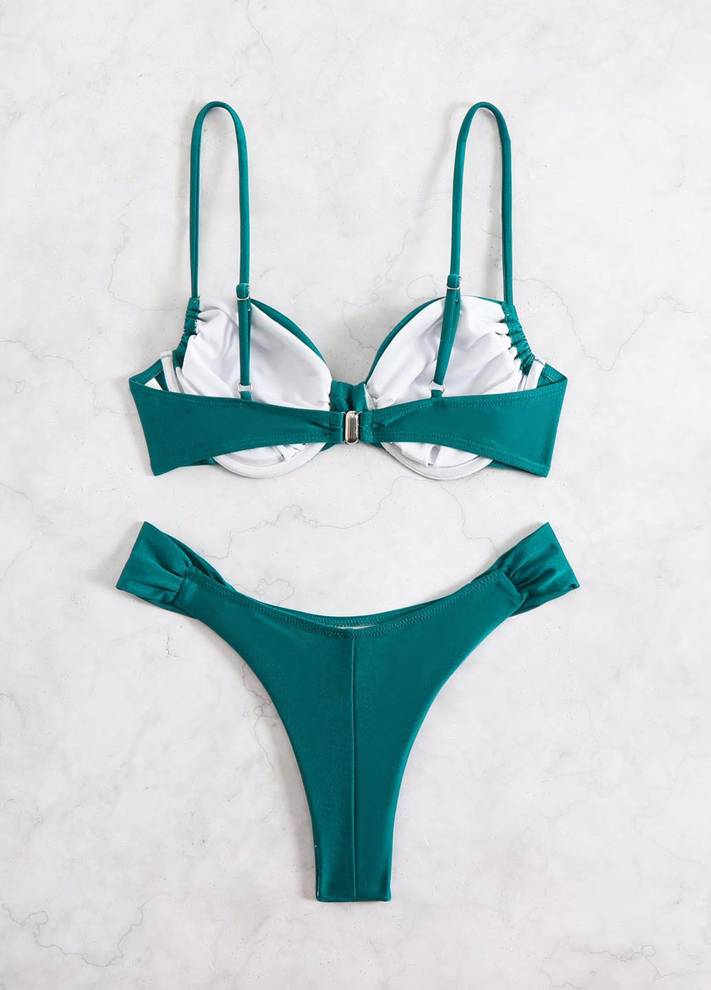 Темно-зелений літній купальник (ліф, трусики) роздільний SHEIN