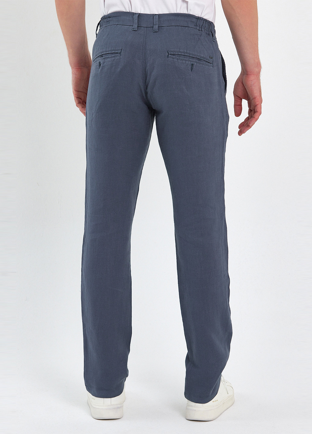 Серо-синие кэжуал летние прямые брюки Trend Collection