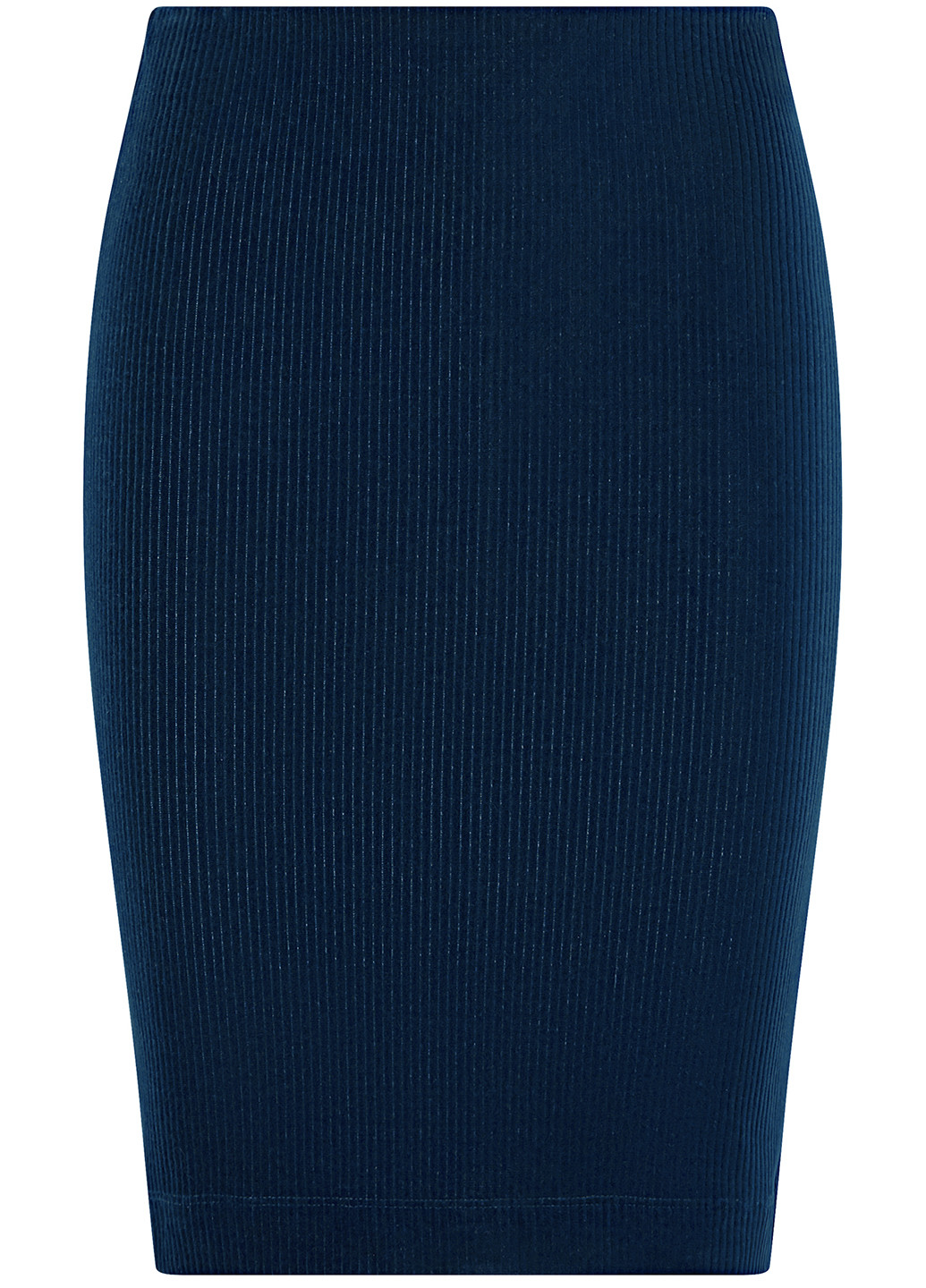 Синяя кэжуал однотонная юбка Oodji миди