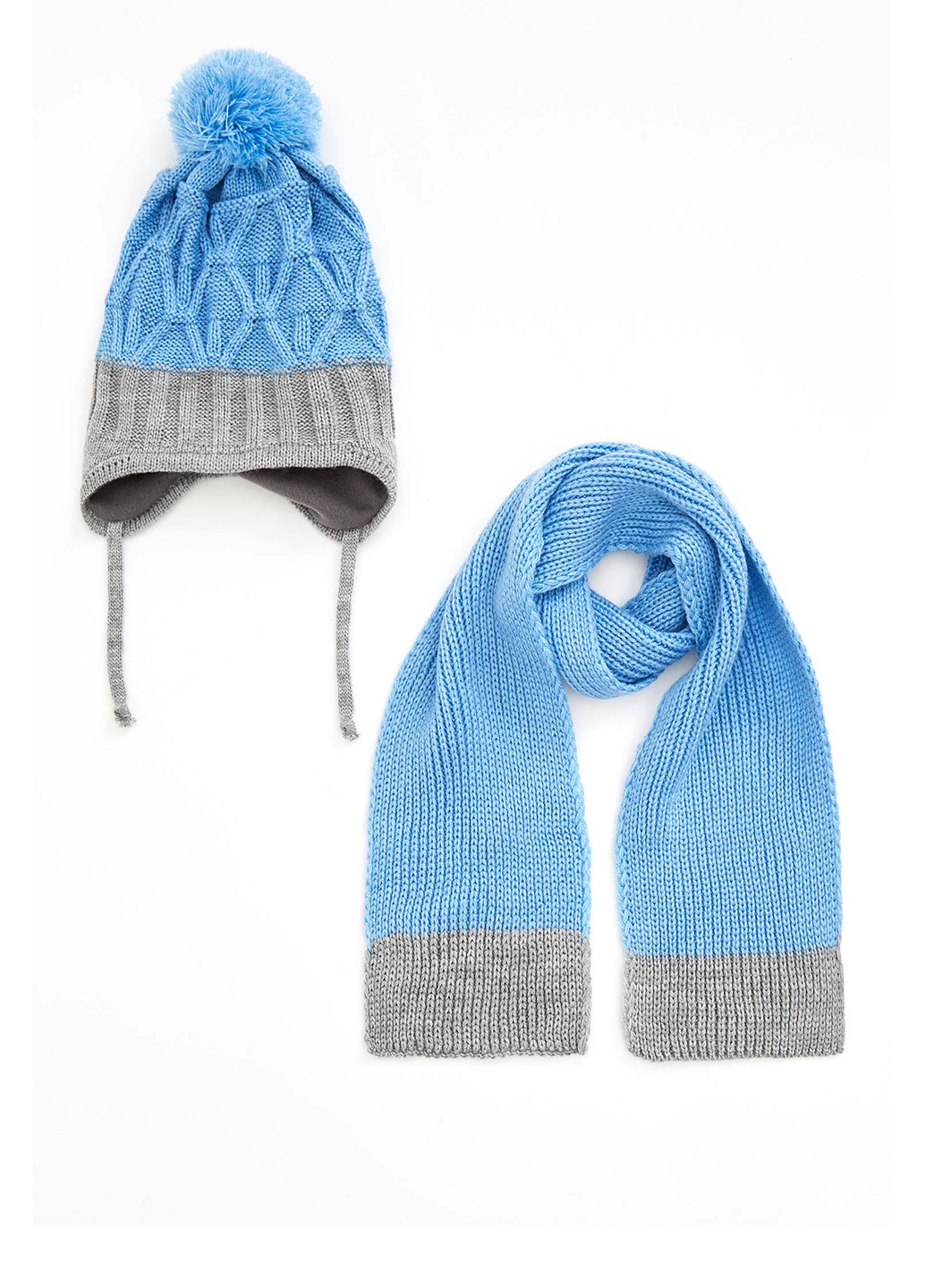 Комплект (шапка, шарф) DeFacto шапка + шарф блакитні кежуали акрил