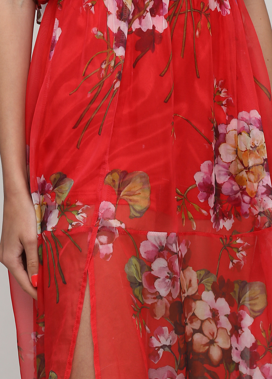 Красное кэжуал платье клеш PrettyLittleThing с цветочным принтом