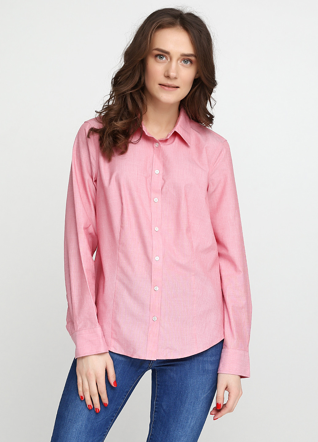 Розовая кэжуал рубашка однотонная Talbots