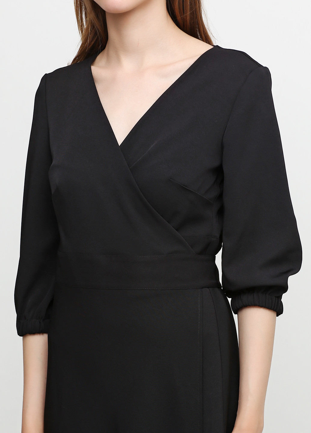 Черное кэжуал платье Лаванда однотонное