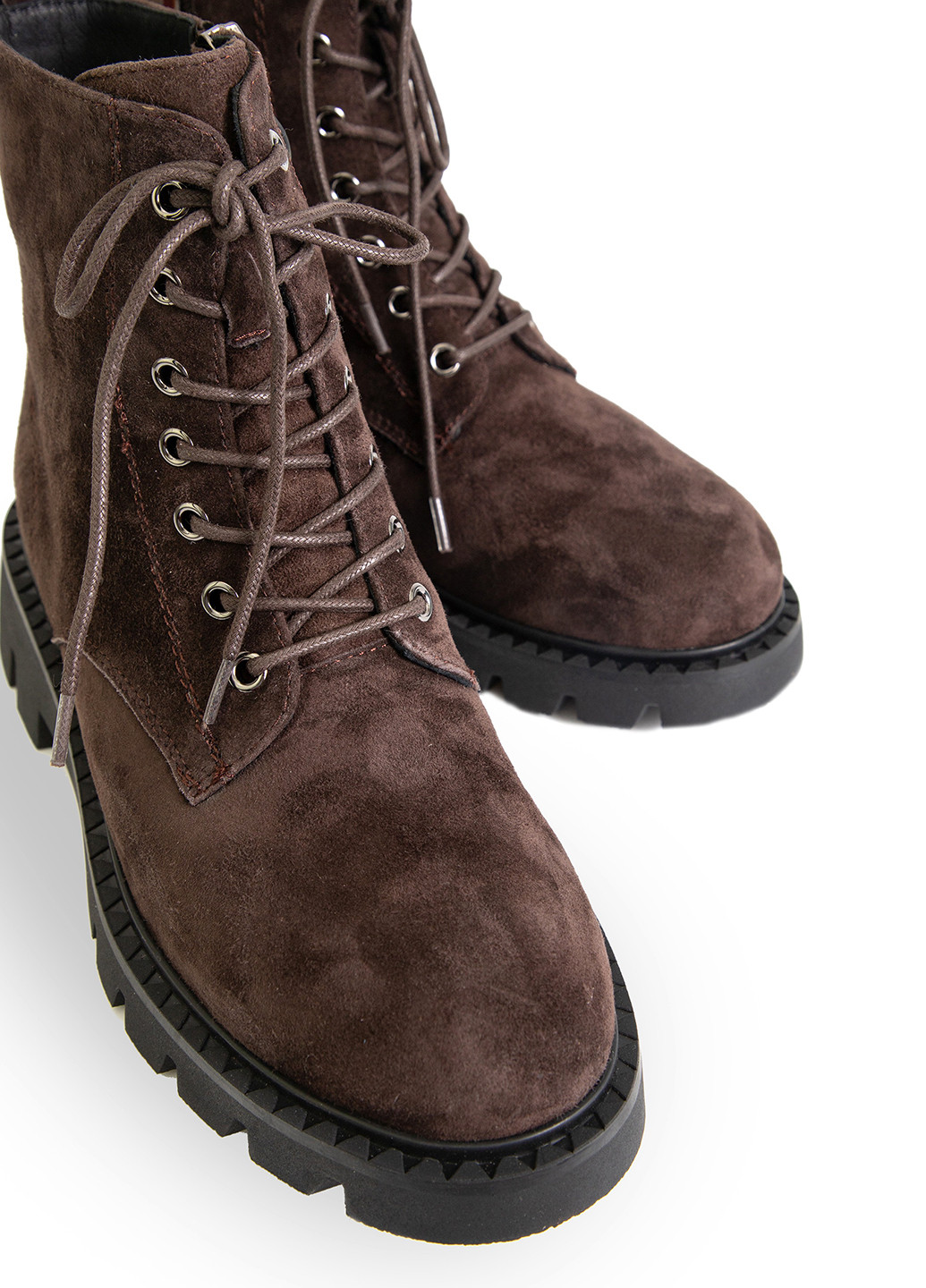 Осенние ботинки берцы Respect без декора из натурального велюра