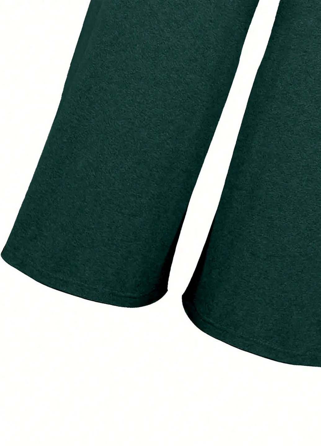 Комбинезон SHEIN комбинезон-брюки меланж темно-зелёный кэжуал полиэстер, трикотаж