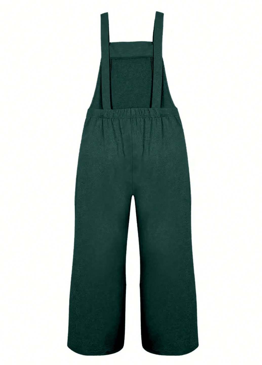 Комбинезон SHEIN комбинезон-брюки меланж темно-зелёный кэжуал полиэстер, трикотаж