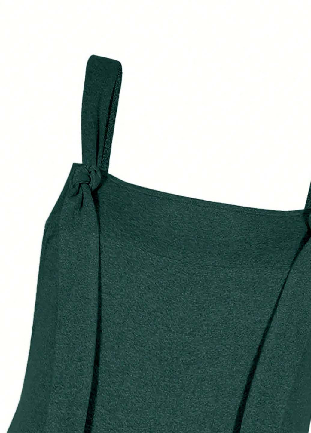 Комбинезон SHEIN комбинезон-брюки меланж темно-зелёный кэжуал полиэстер, трикотаж