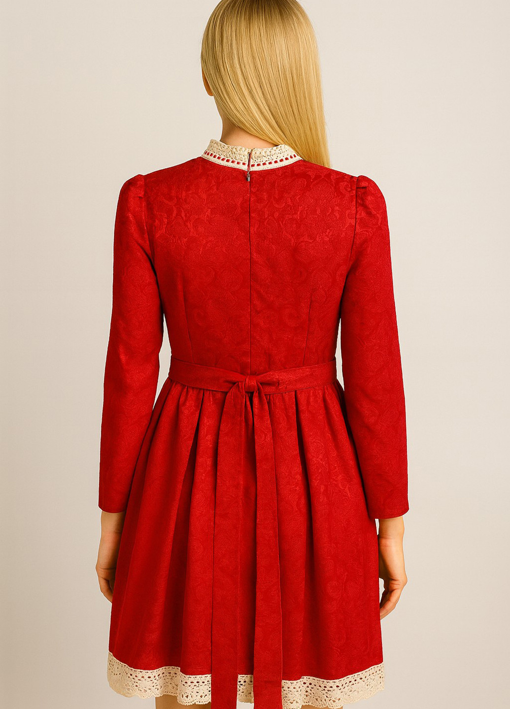 Красное праздничный платье клеш Sassofono однотонное