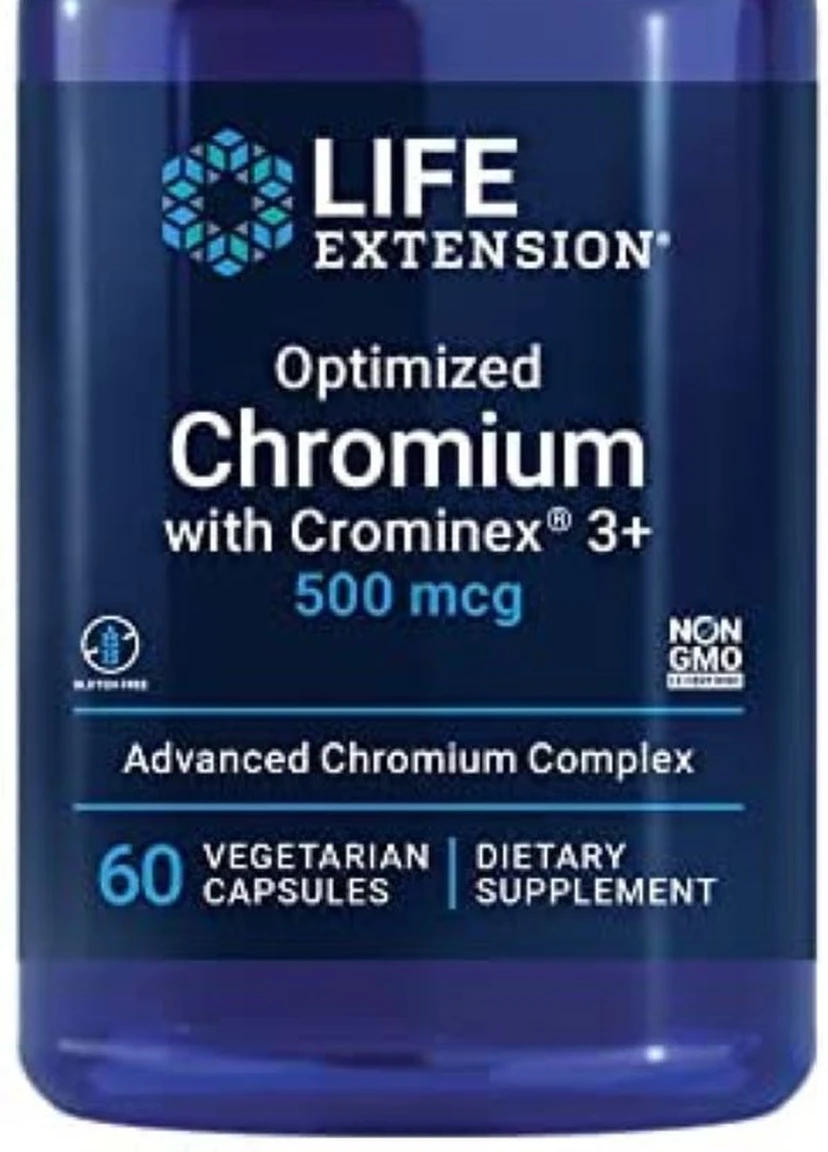 Оптимізований Хром Optimized Chromium with Crominex 3+, 500 mcg, 60 Vegetarian Capsules Life Extension (254916572)