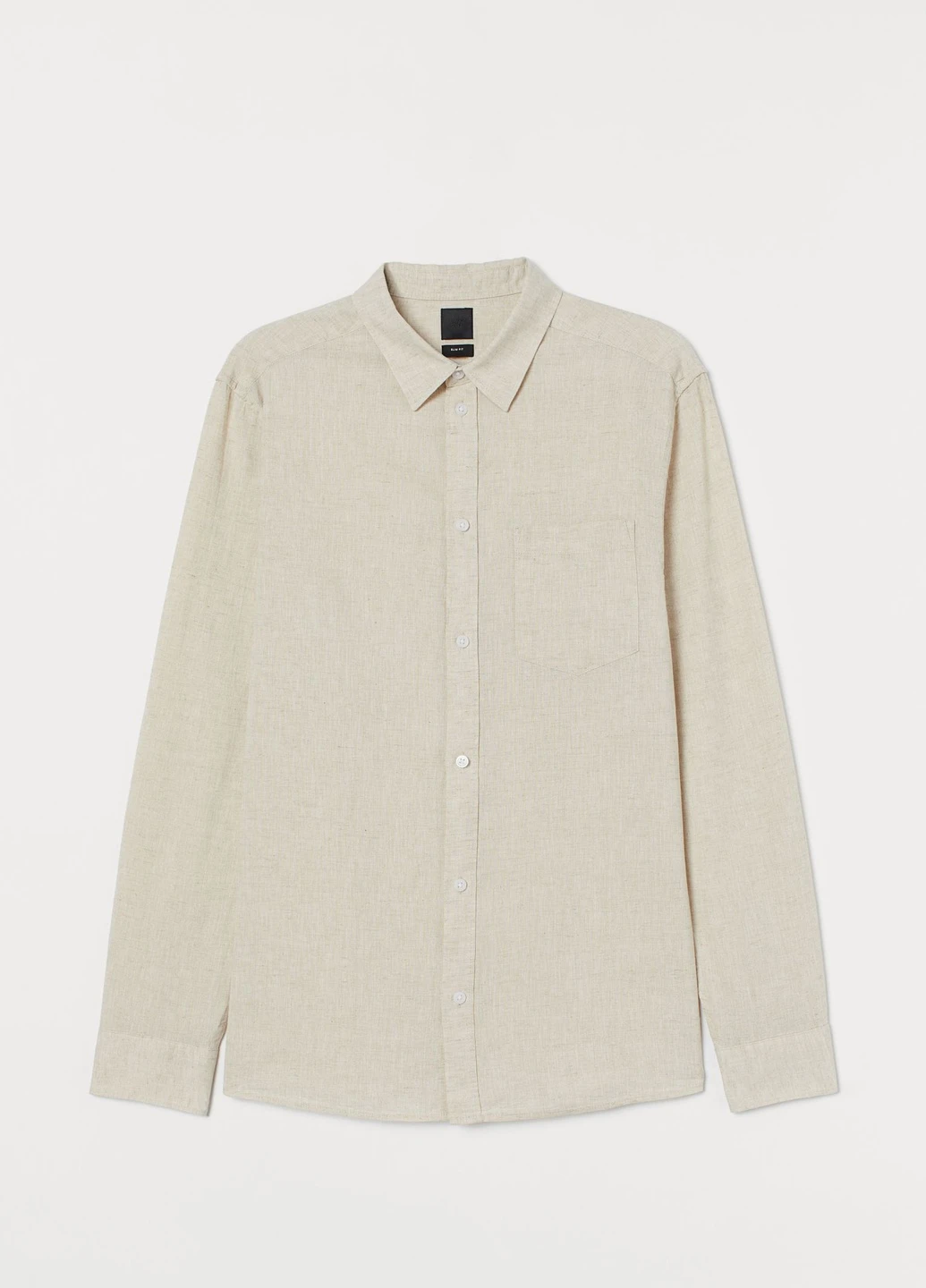 Бежевая рубашка однотонная H&M