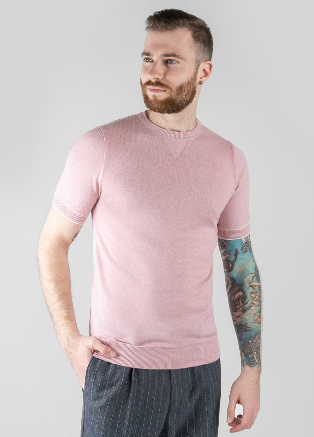 Розовая футболка мужская Arber Crew-neck SS N-AVT-45