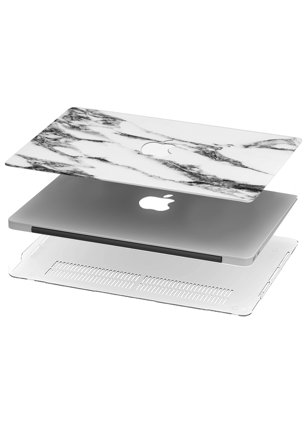 Чехол пластиковый для Apple MacBook Air 13 A1932/A2179/A2337 Черно-белый мрамор (Black and white marble) (9656-2325) MobiPrint (218987568)