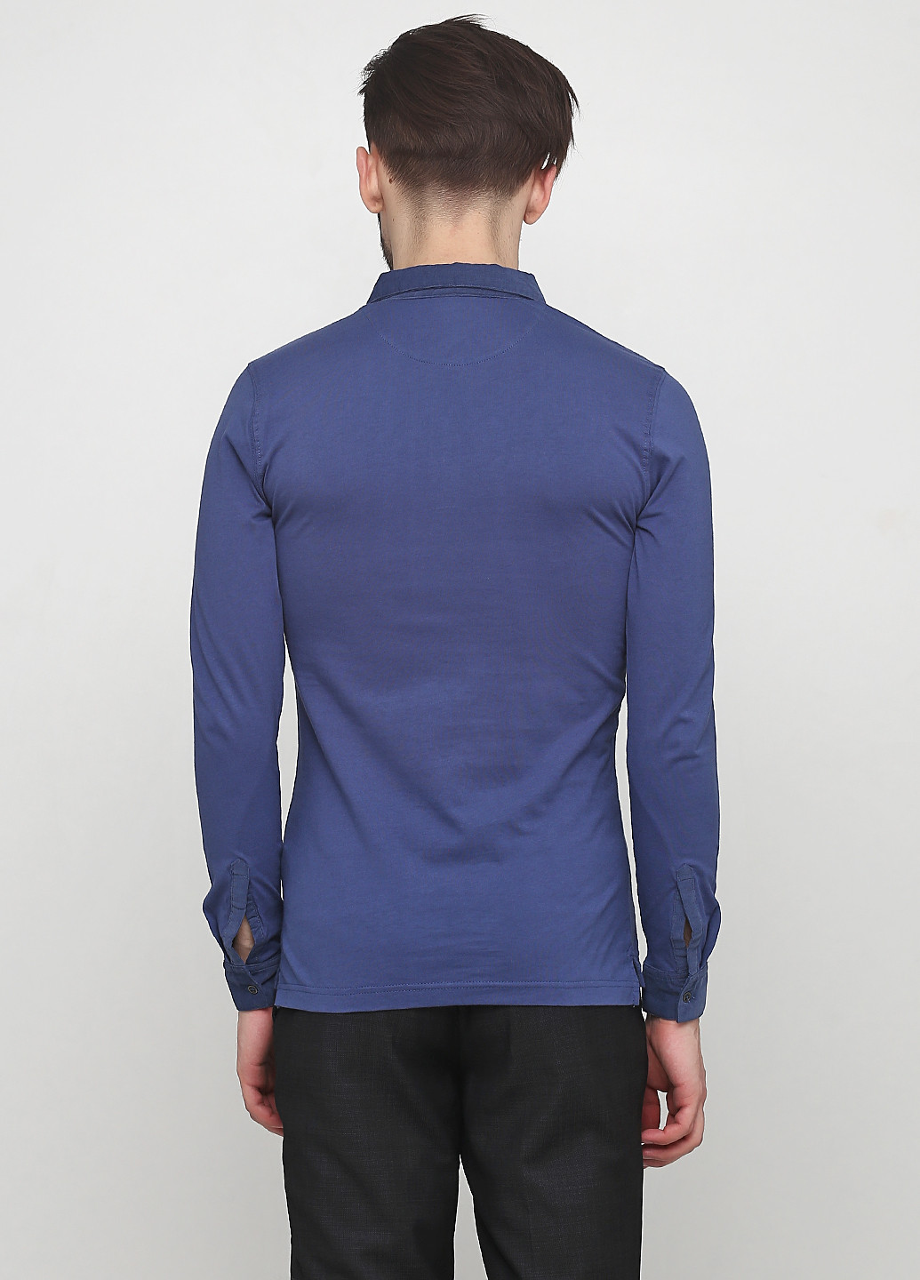 Темно-синяя футболка-поло для мужчин Massimo Dutti однотонная