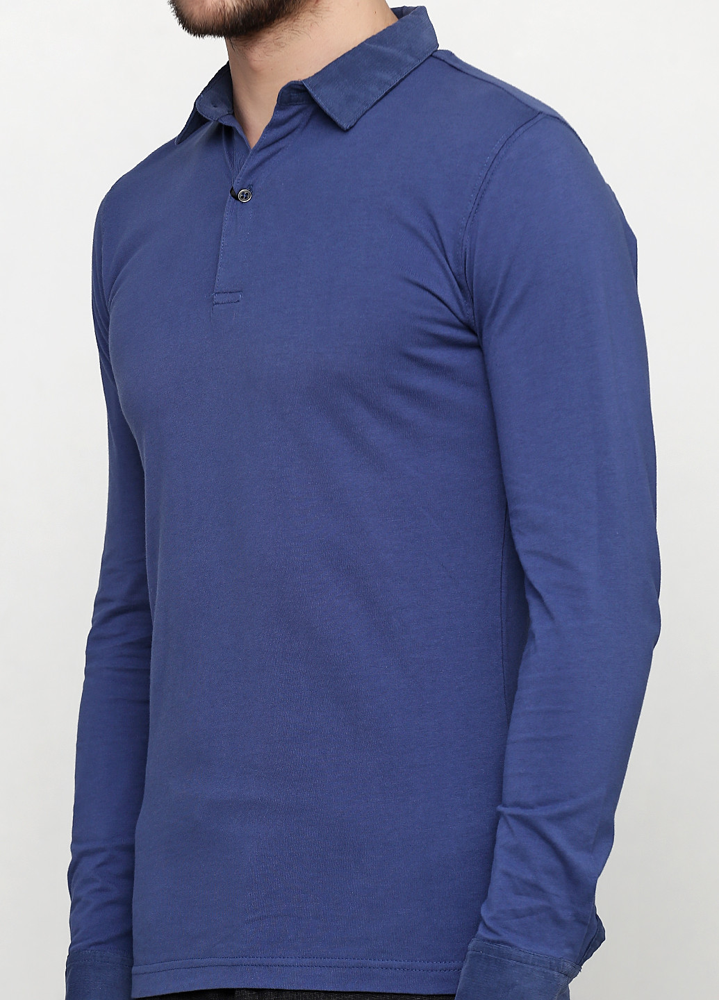 Темно-синяя футболка-поло для мужчин Massimo Dutti однотонная