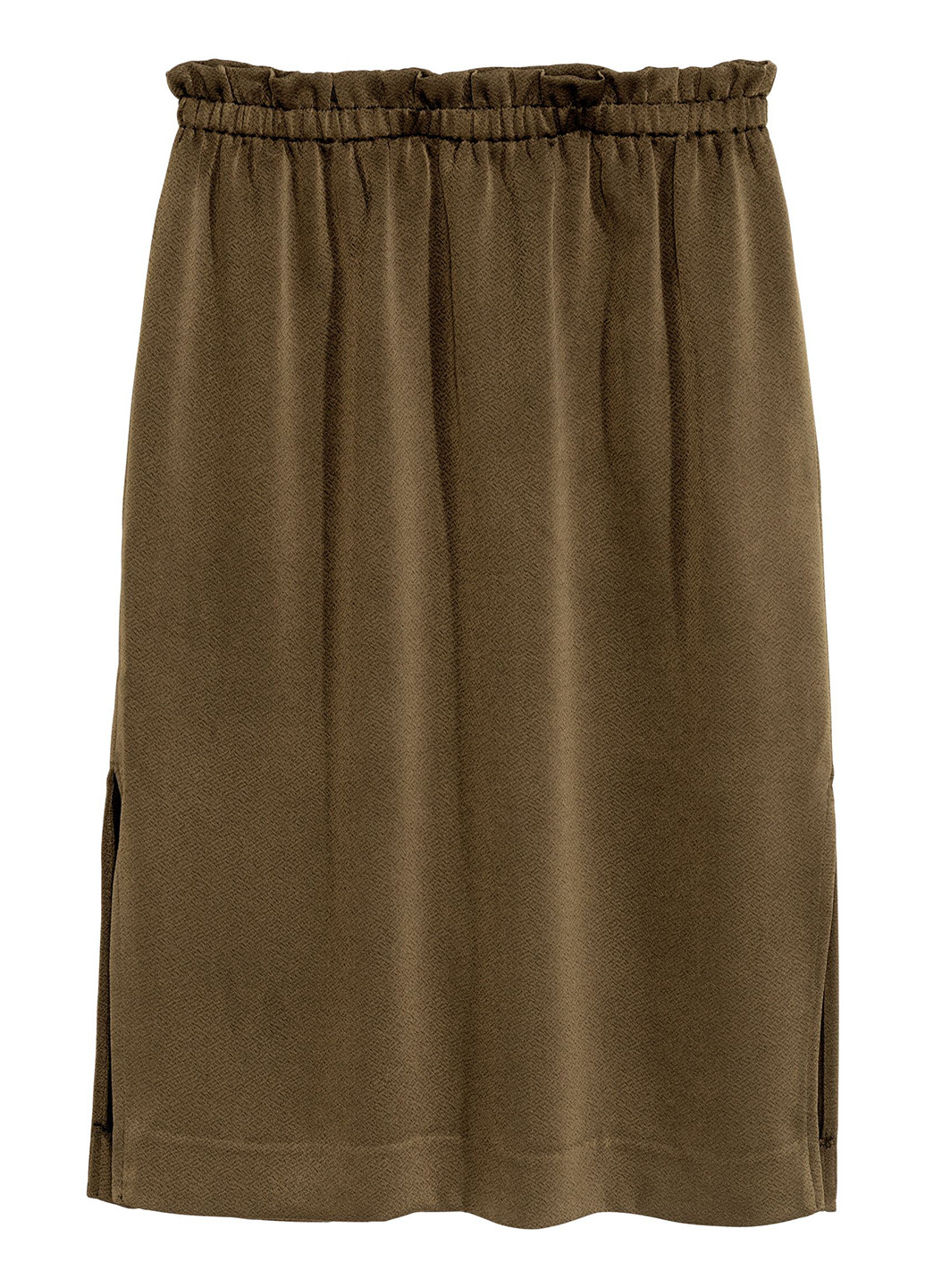 Оливковая (хаки) кэжуал однотонная юбка H&M клешированная