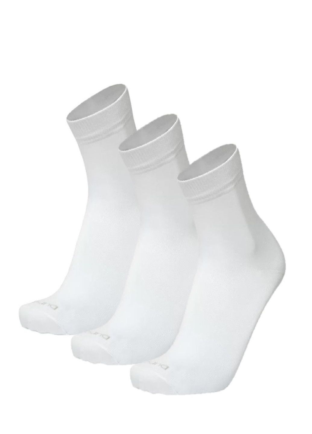 Набор (3шт) мужских носков Duna 2187 однотонные белые повседневные
