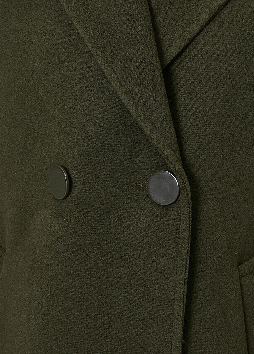 Оливковое (хаки) демисезонное Пальто двубортное KOTON