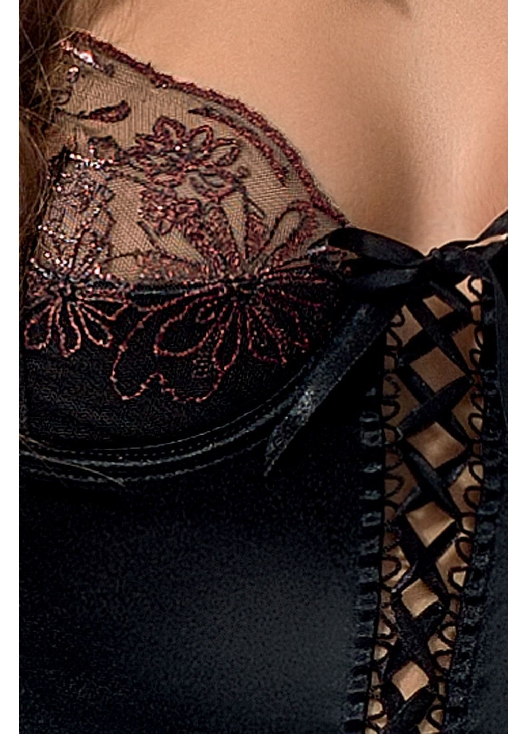 Корсет с пажами BRIDA CORSET black L/XL - Exclusive, трусики, шнуровка Passion (255457850)