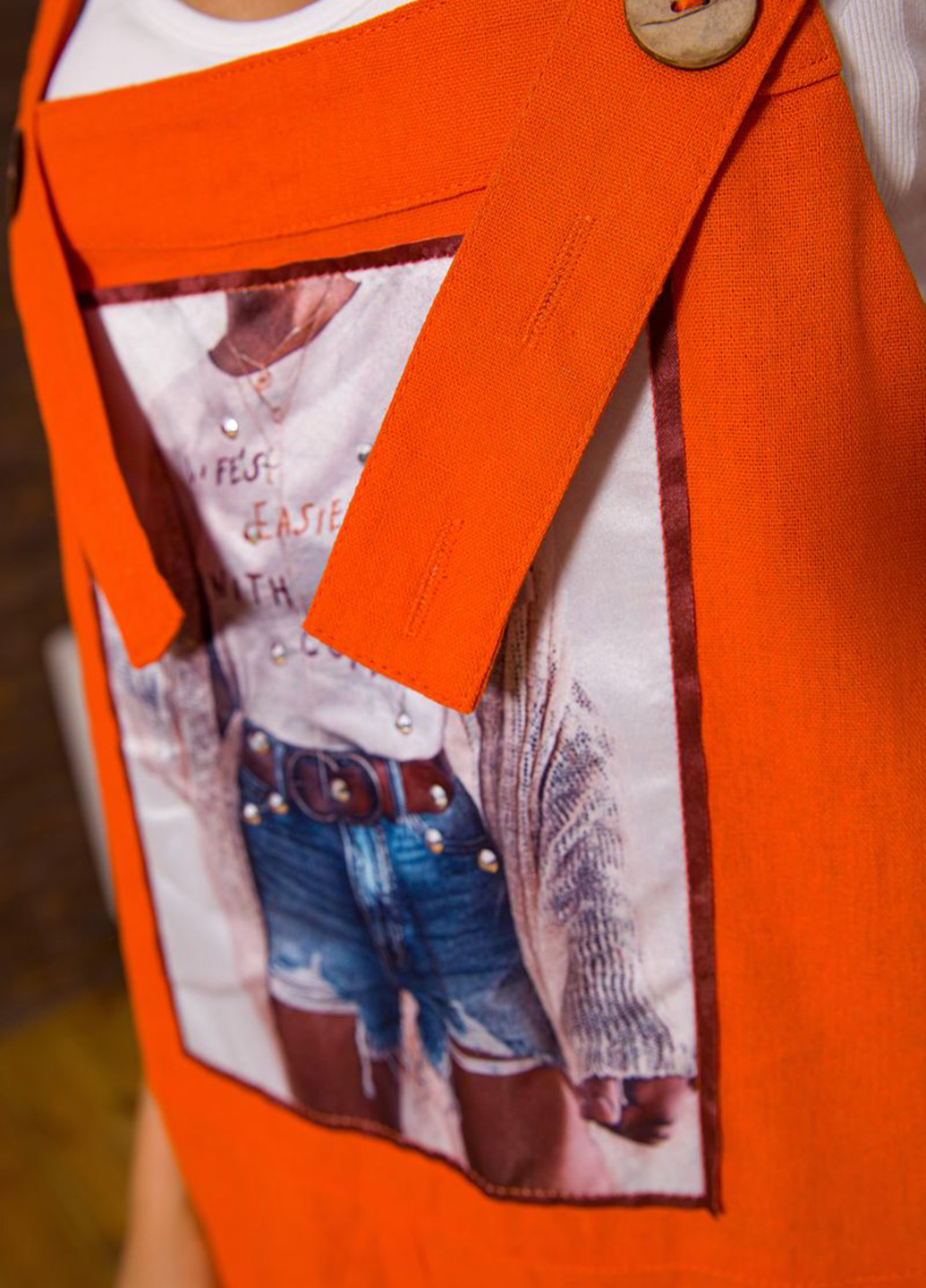 Комбинезон Ager комбинезон-брюки рисунок оранжевый кэжуал лен