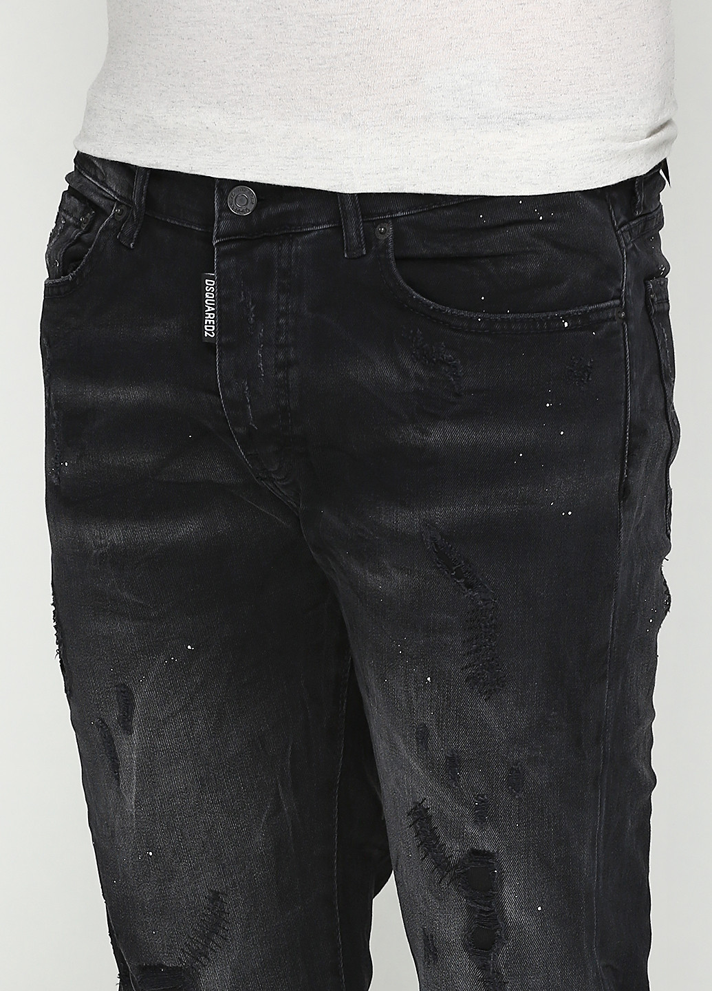 Черные демисезонные со средней талией джинсы Dsquared2
