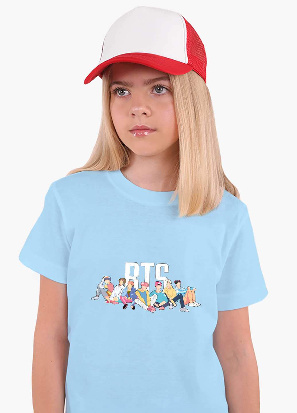 Голубая демисезонная футболка детская бтс (bts)(9224-1061) MobiPrint