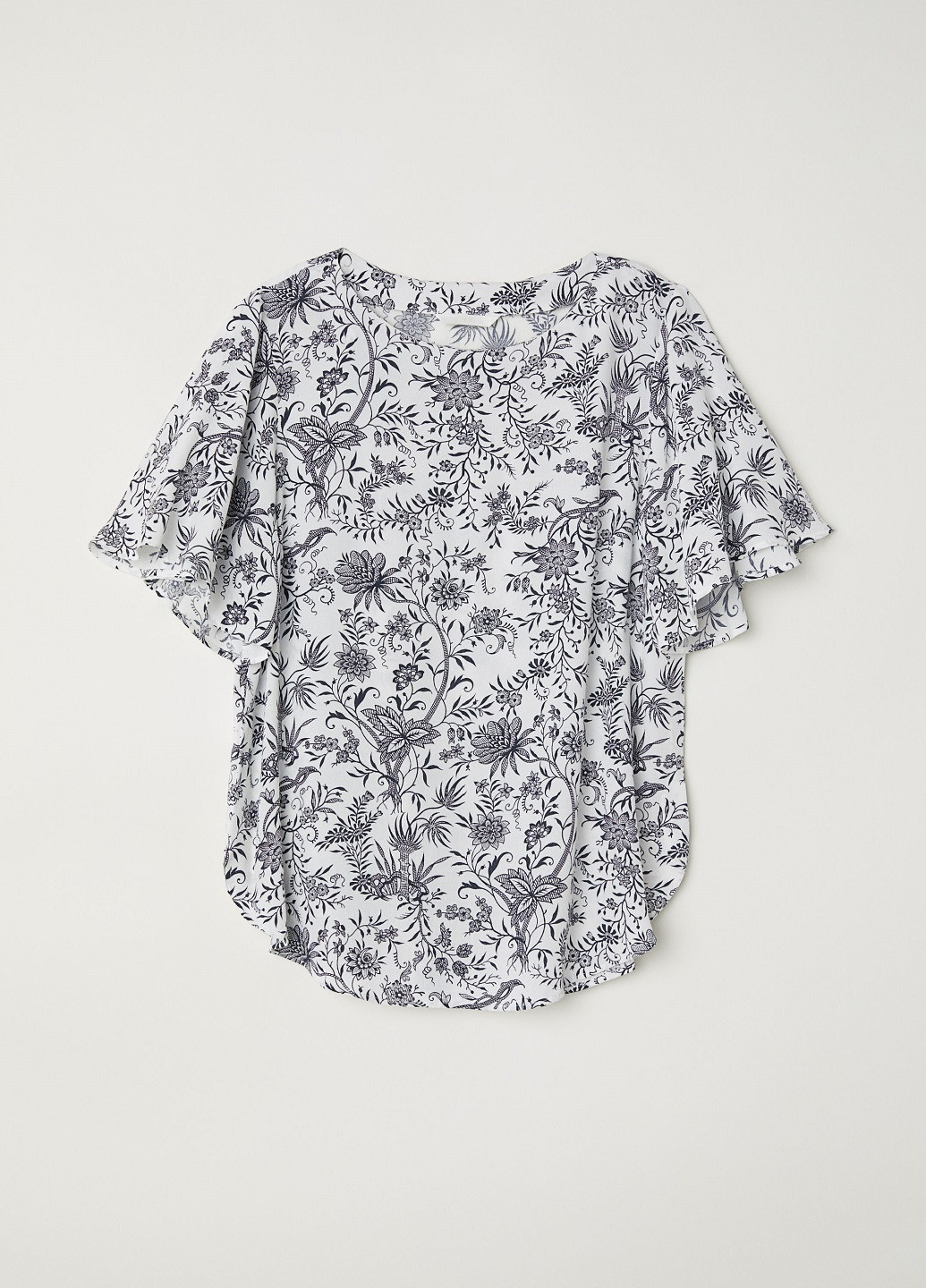 Белая блузка с рукавами клёш H&M