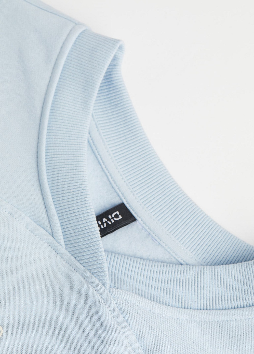Свитшот H&M - крой однотонный голубой кэжуал - (256016025)