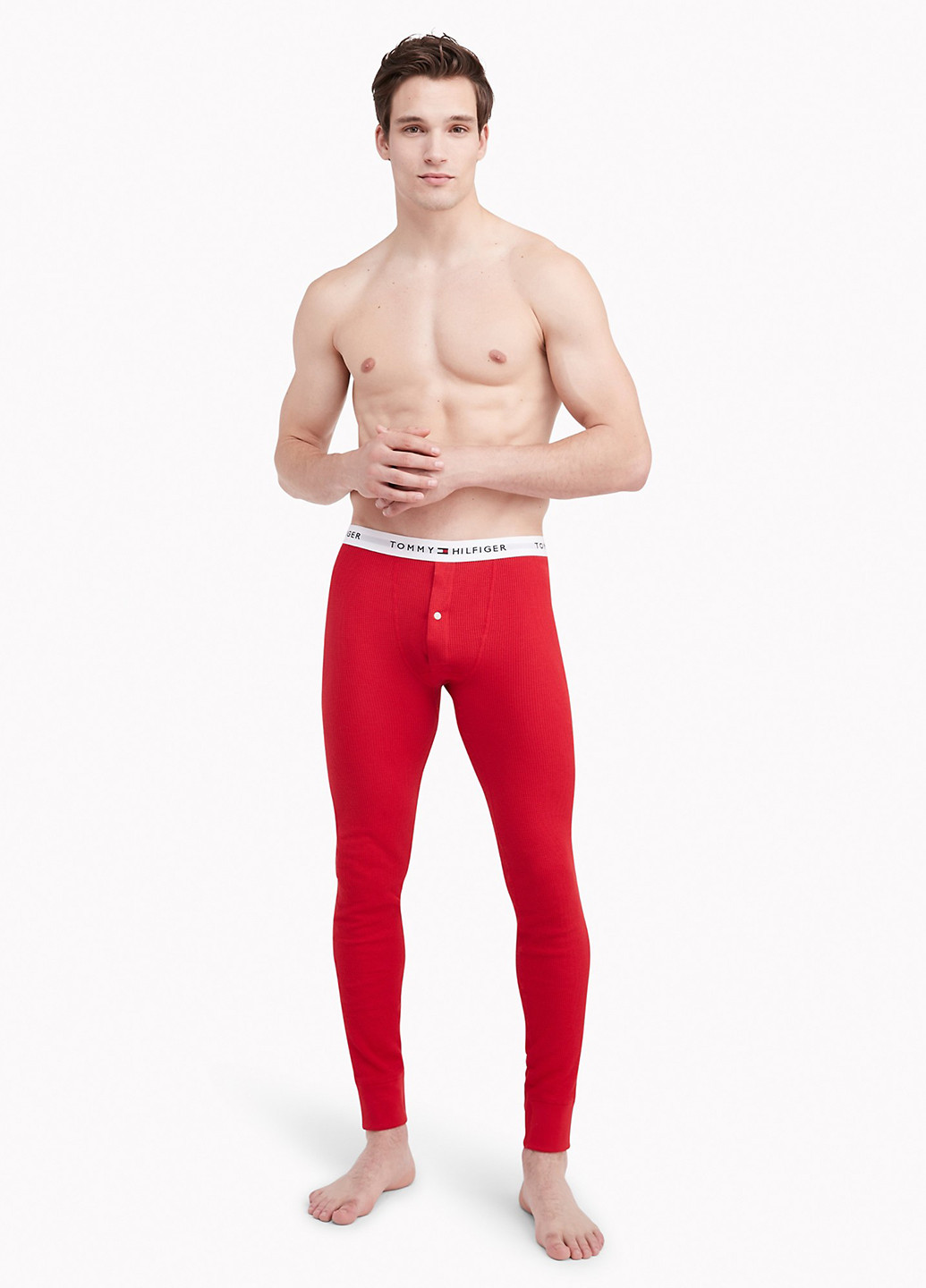 Красные домашние демисезонные зауженные брюки Tommy Hilfiger