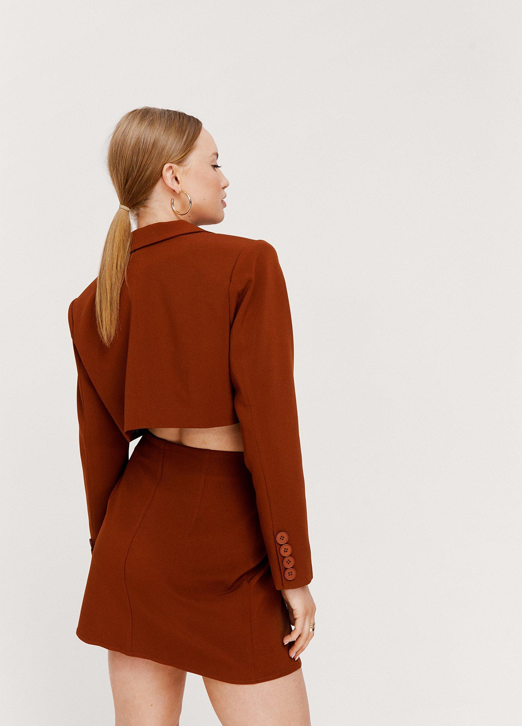 Коричневый женский жакет Nasty Gal однотонный - демисезонный