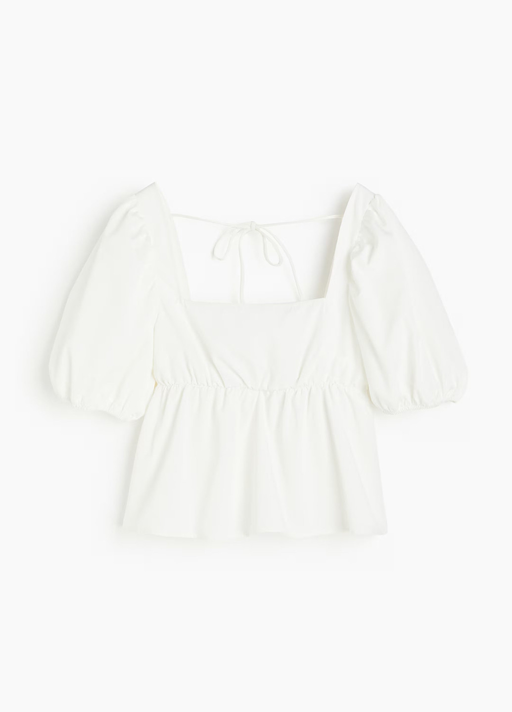 Біла блуза з баскою H&M