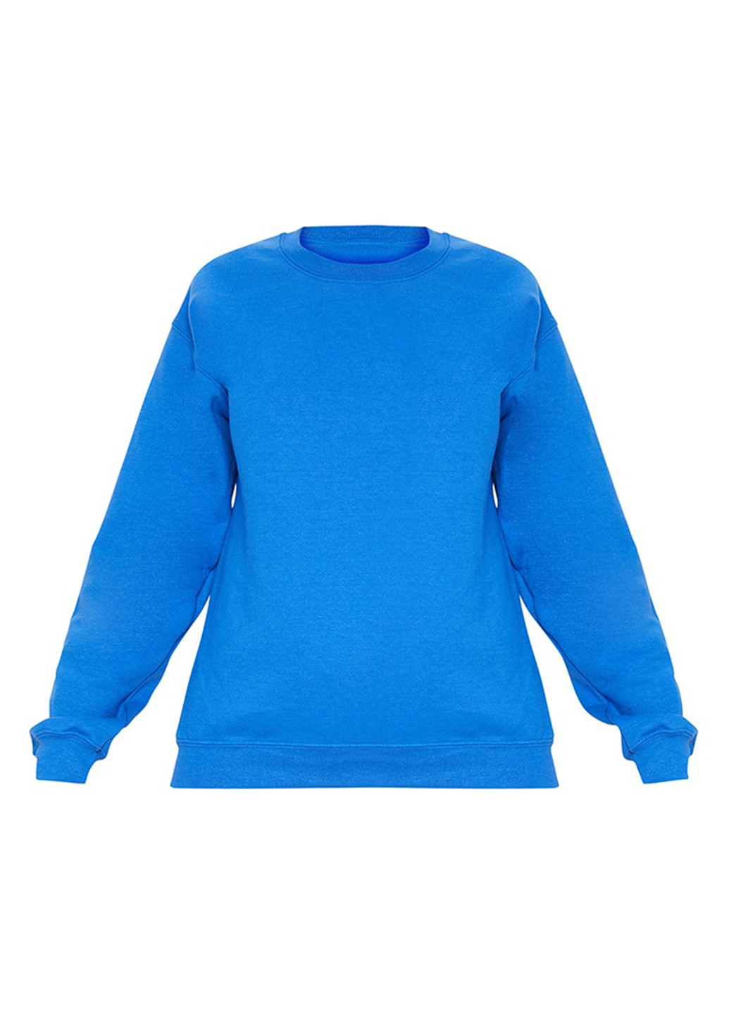 Блакитний світшот PrettyLittleThing однотонний без декору (293061674)