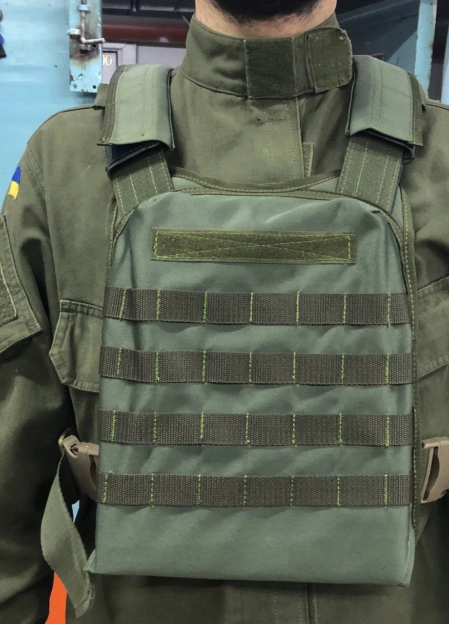 Плитоноска для військових зі стропами MOLLE UkrCossacks колір Хакі No Brand (253197673)
