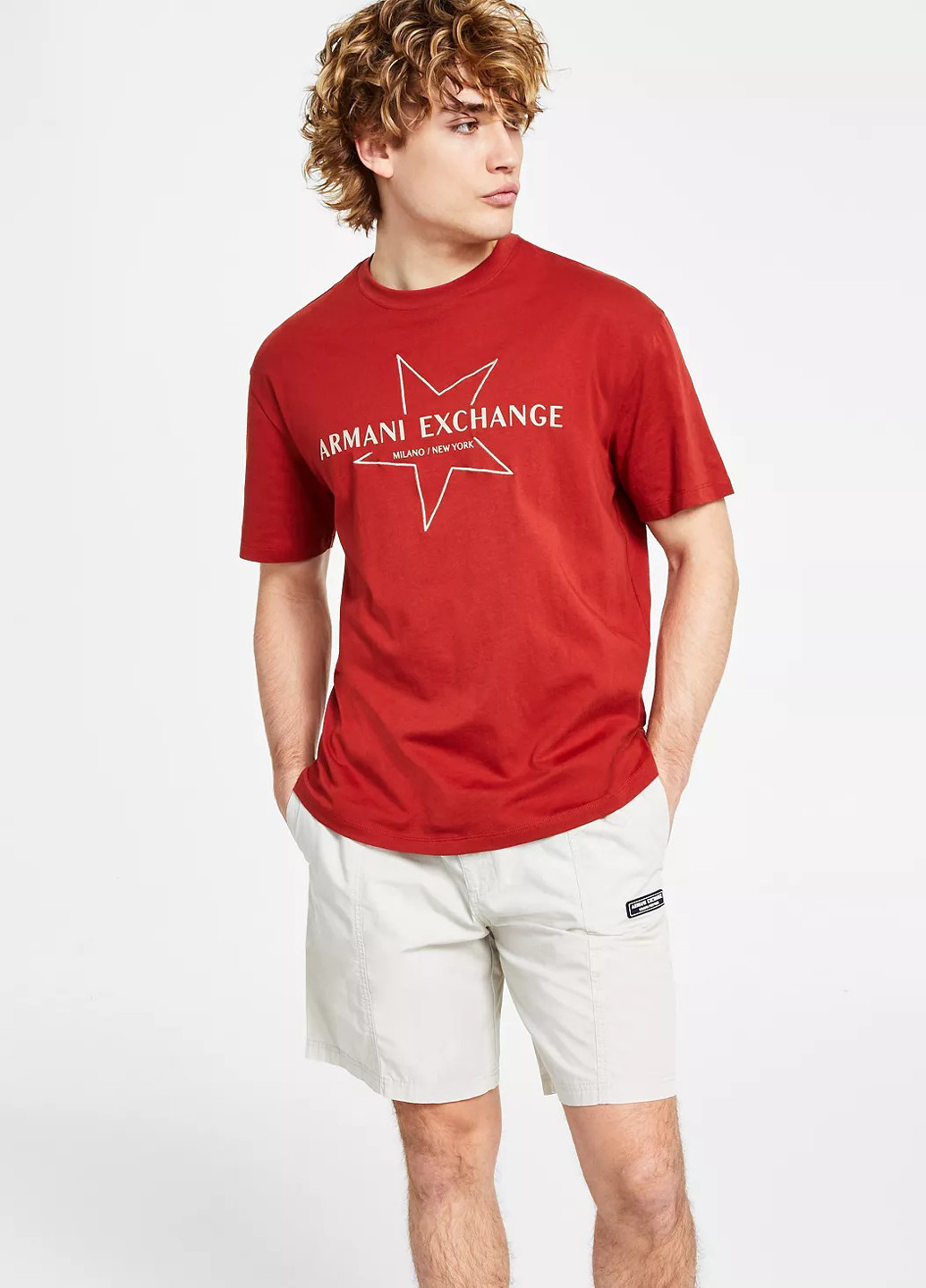 Червона футболка Armani Exchange