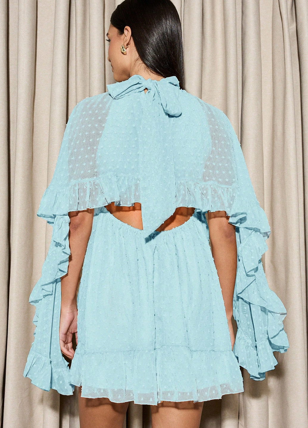 Світло-блакитна святковий сукня кльош SHEIN однотонна