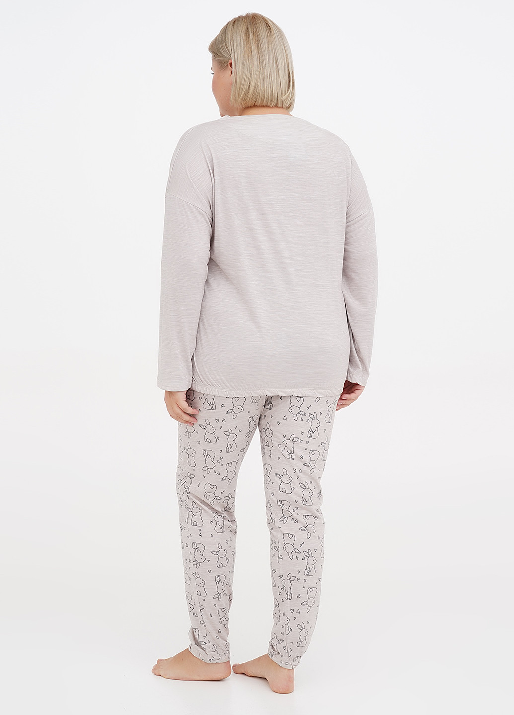Светло-бежевая всесезон пижама (лонгслив, брюки) лонгслив + брюки Cotpark