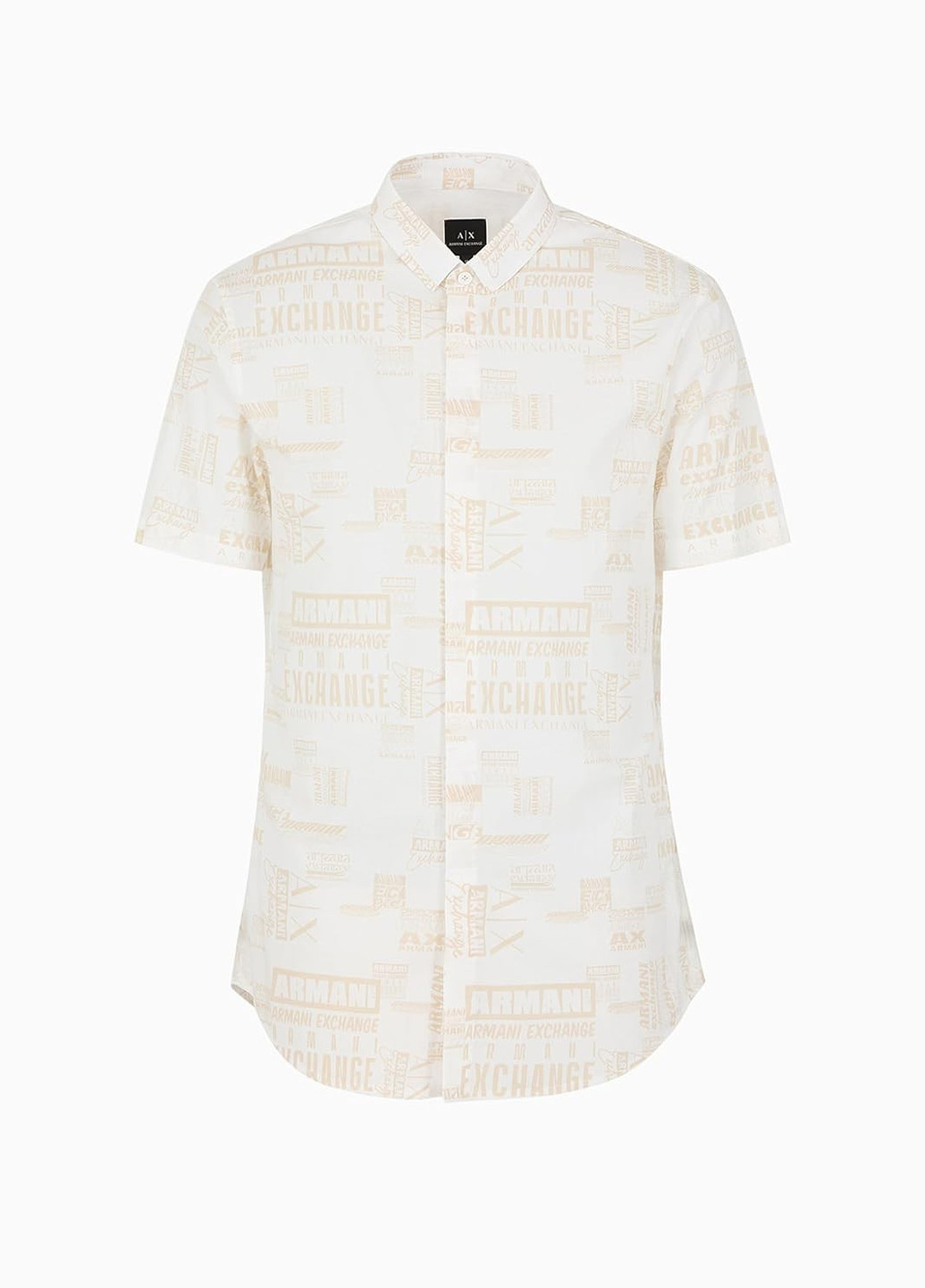 Молочная кэжуал рубашка с надписями Armani Exchange