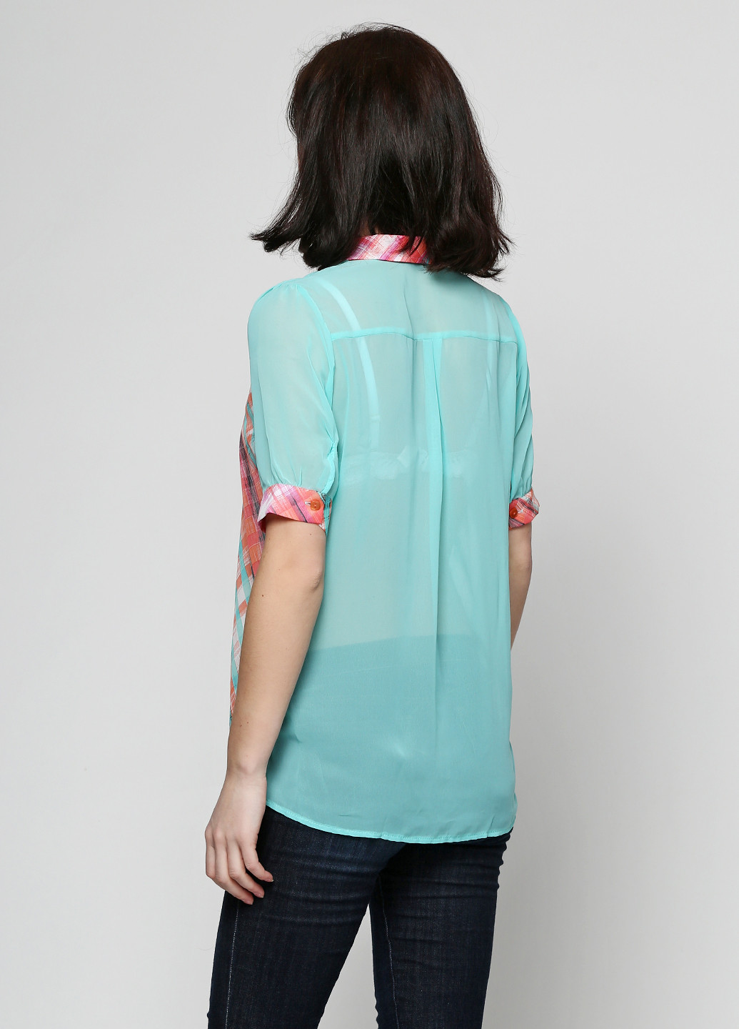 Бирюзовая летняя блуза Mixray
