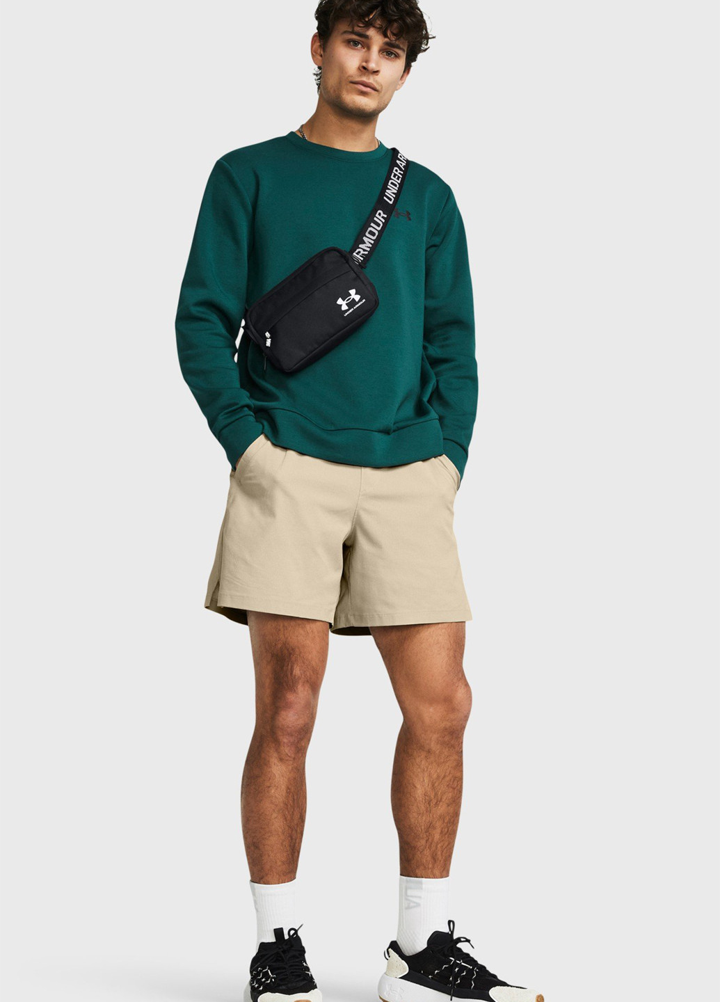 Зелений світшот Under Armour логотип без декору (306653720)