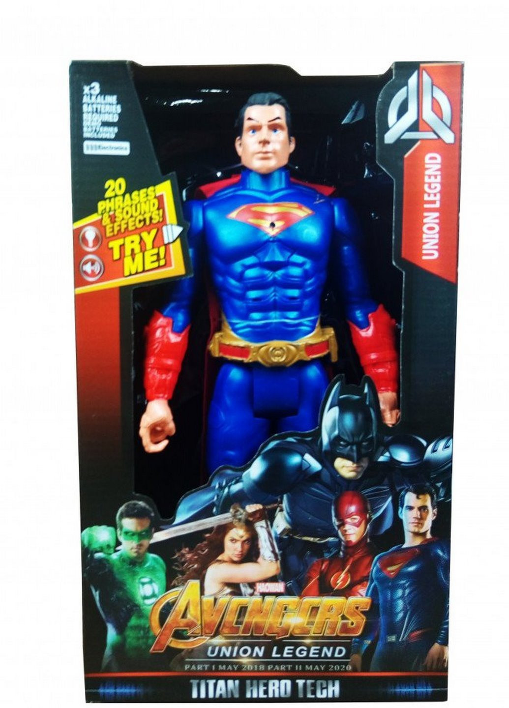 Фигурка супергероя "Мстители" DY-H5826-33 29 см., подв. руки и ноги, звук, свет (Superman) Metr+ (229902683)