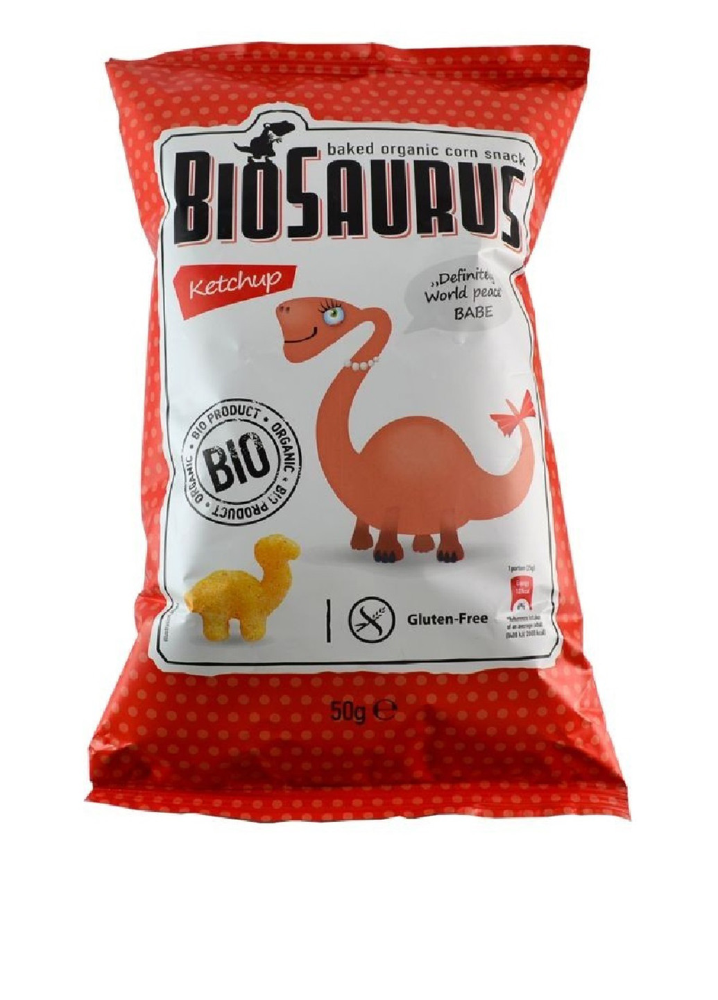 Снеки кукурудзяні у формі динозаврів (з кетчупом) органічні, 50 г Biosaurus