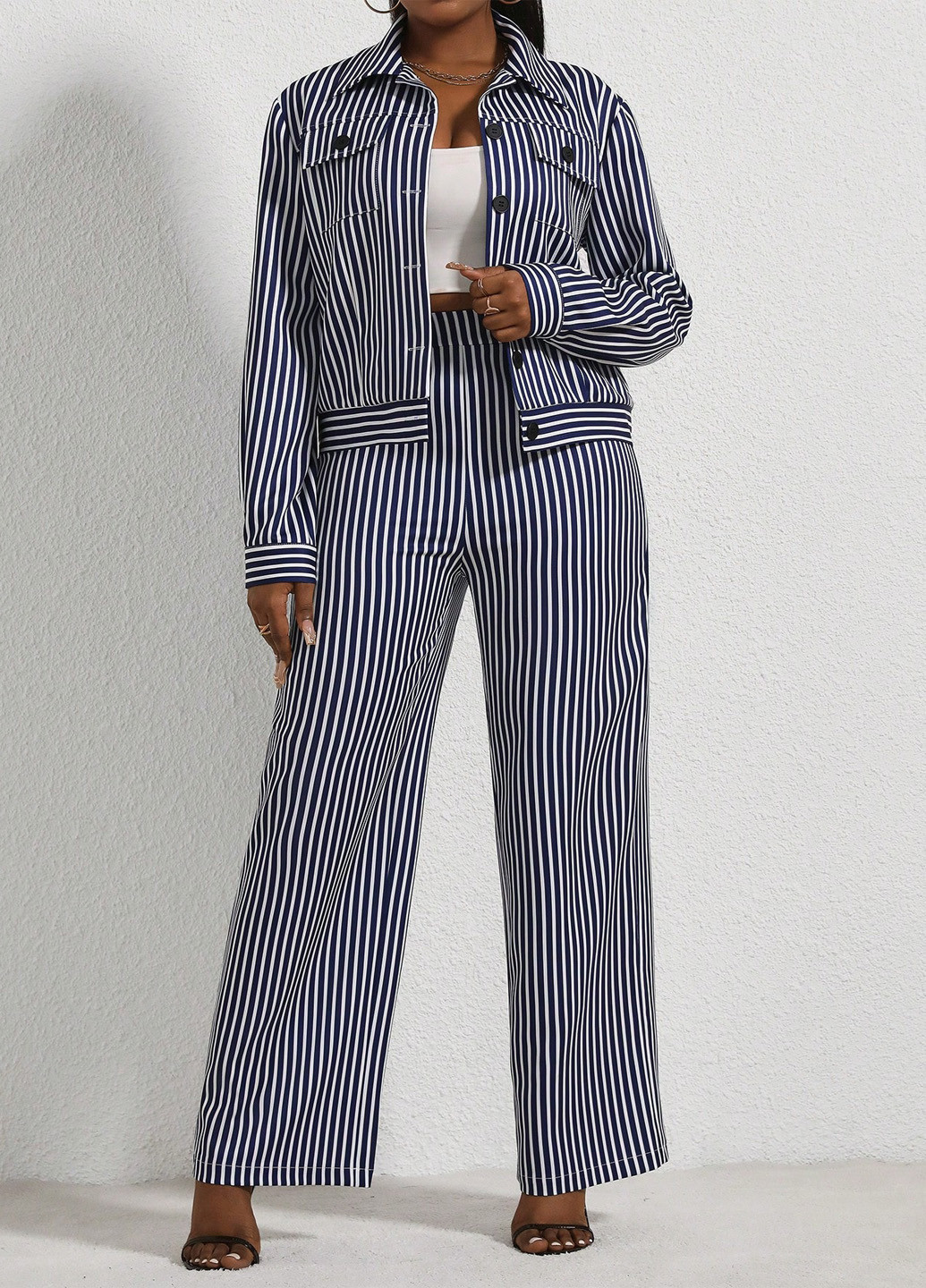 Костюм (куртка-рубашка, брюки) SHEIN (341484872)