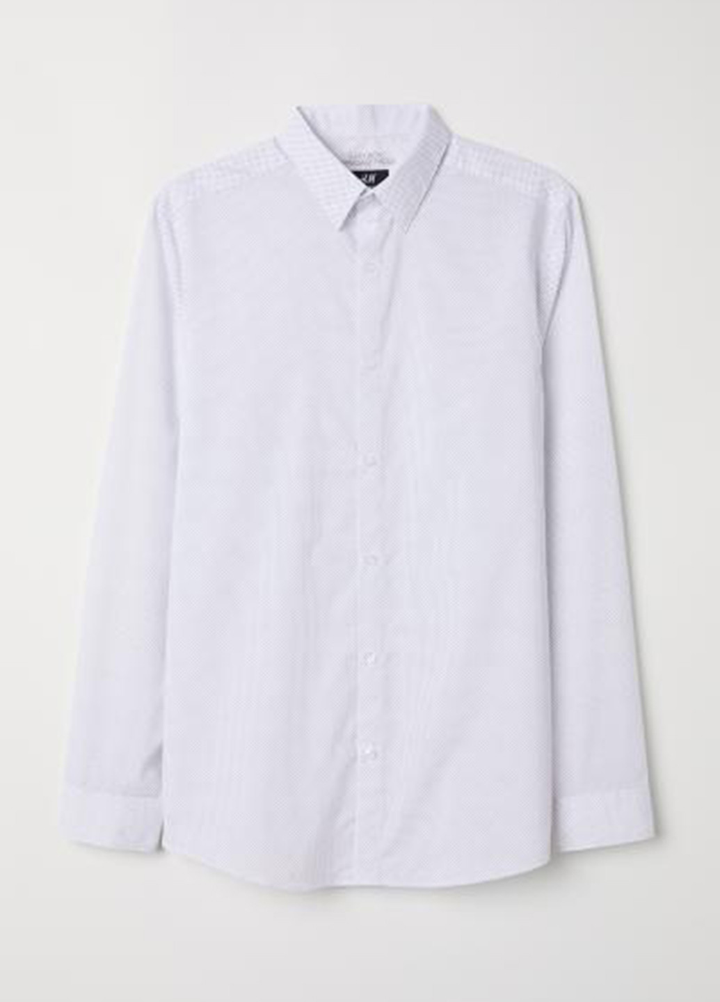Сорочка H&M однотонна біла ділова поліестер