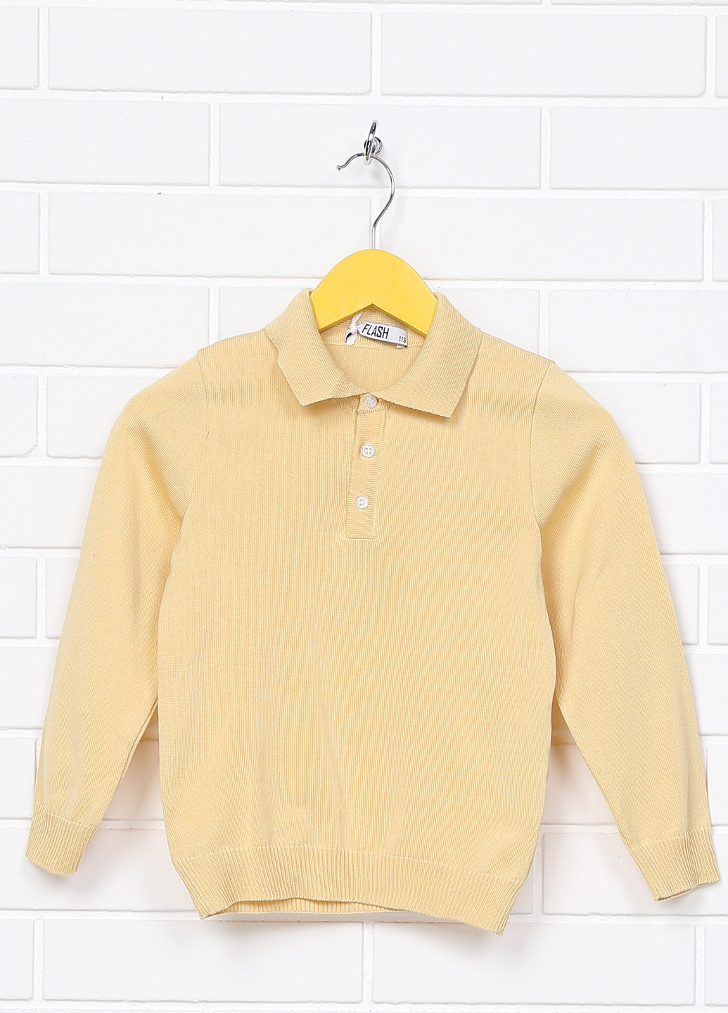 Желтая детская футболка-поло для мальчика Flash однотонная